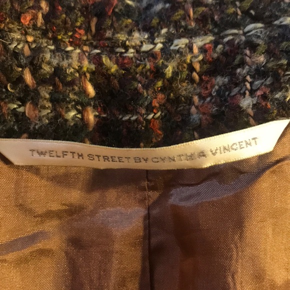 CYNTHIA VINCENT tweed elbow patch blazer sz6 12 St - Picture 5 of 6